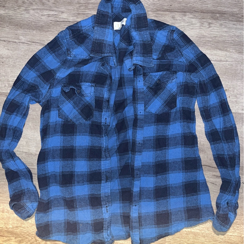 Blue Checked Unisex Flannel